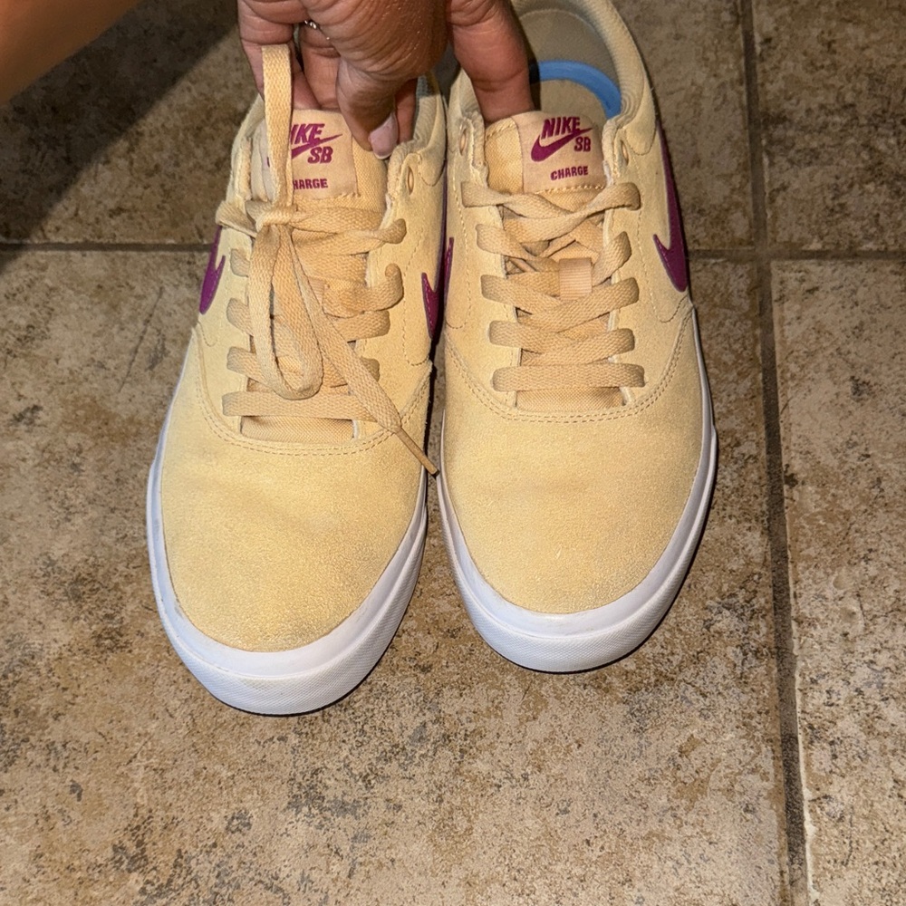 Nike SB Charge Sneakers - Tan and Purple